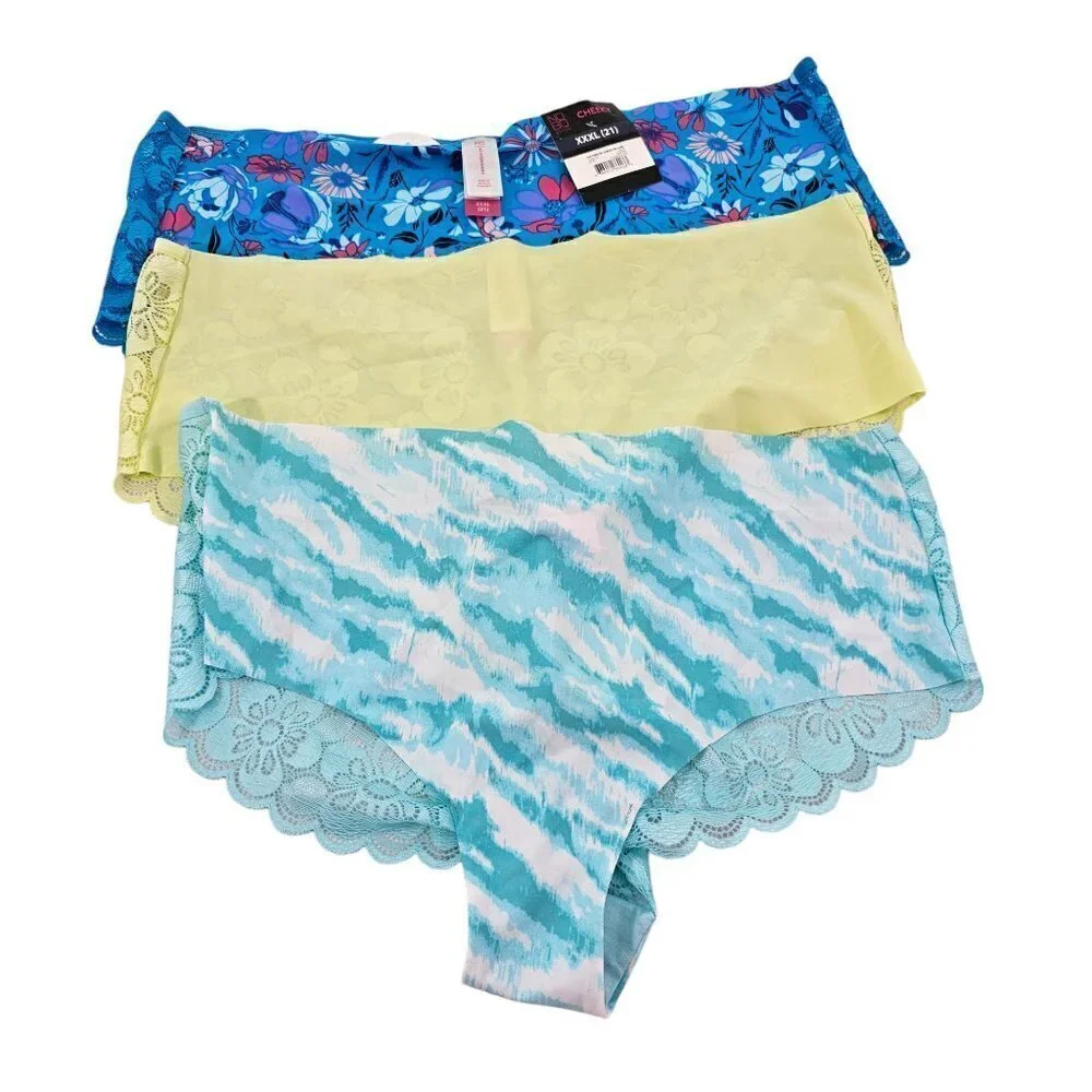 No Boundaries Freecup Cheeky with Lace 3-Pack Panties - Size XXXL (21) NWT